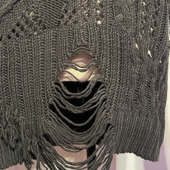 Love Riche Green Grayish Distressed Knit Sweater Top NWOT - Picture 9 of 14